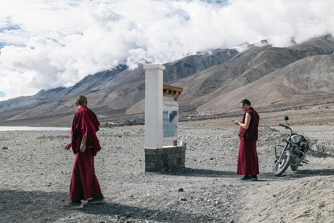 Pangong Lake Ladakh with crystal clear blue waters and Himalayan mountain scenery