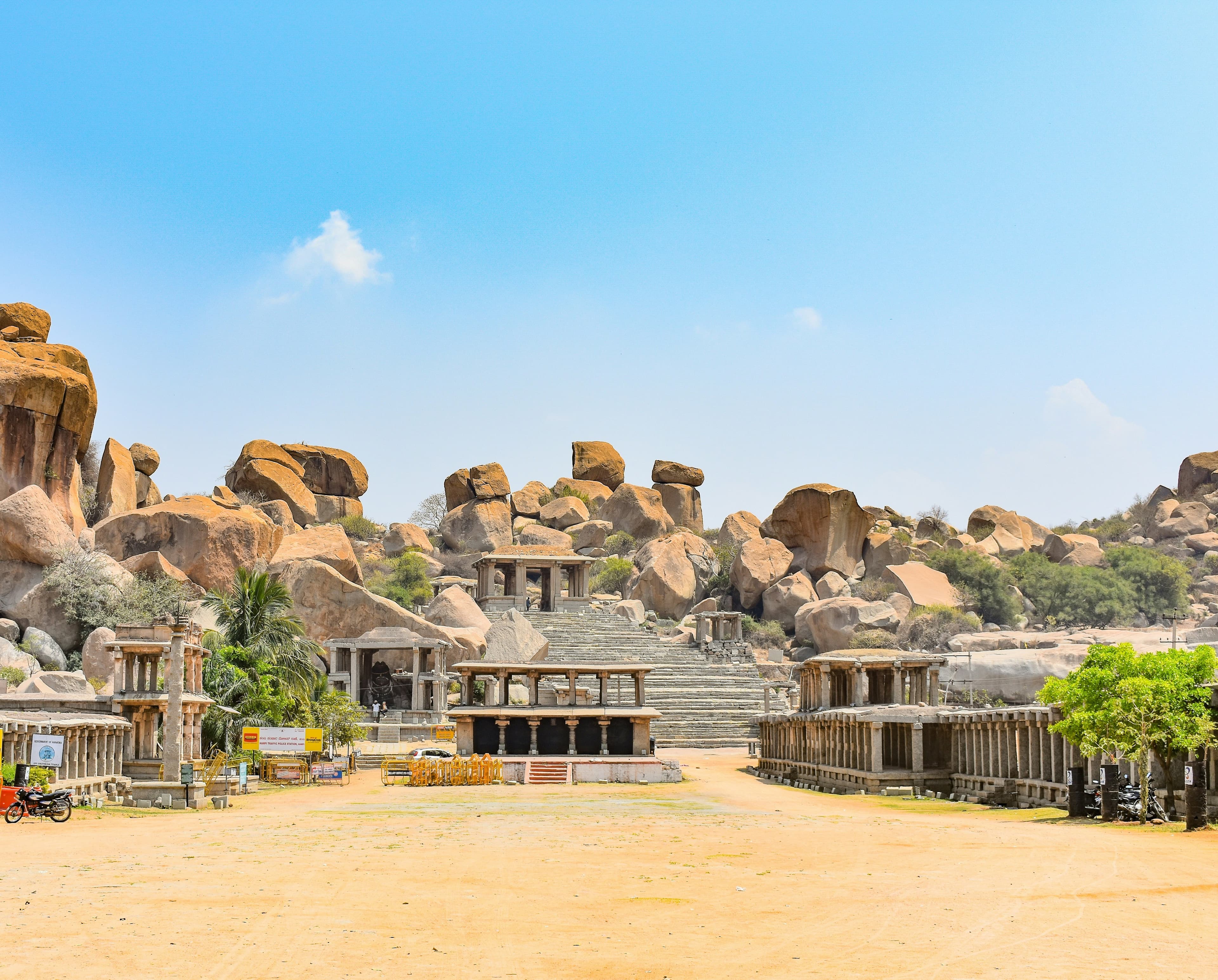 Hampi UNESCO ruins - 14th-century Vijayanagara capital with stone chariot and boulder landscape