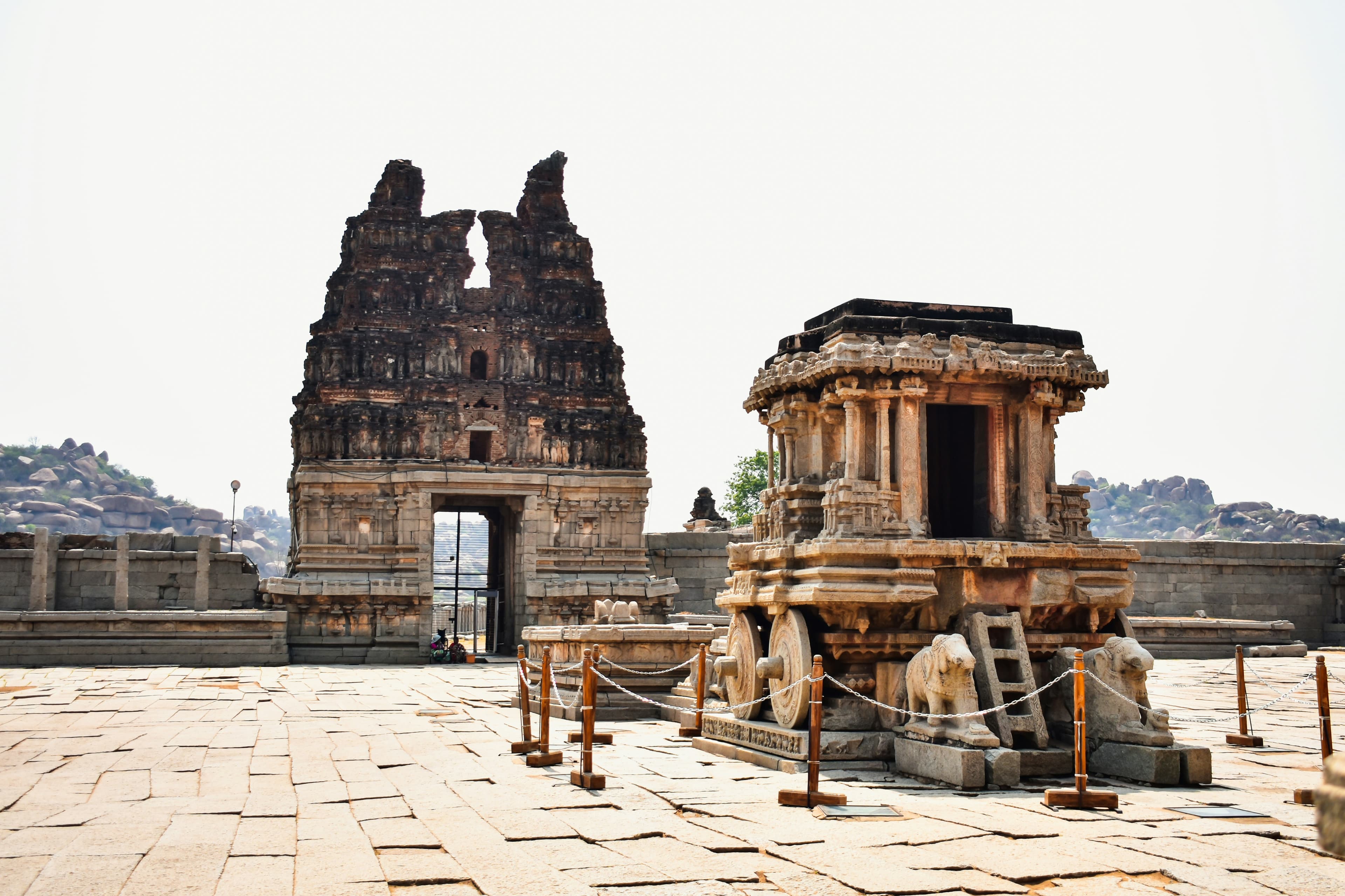 Hampi granite architecture - post-and-lintel masonry with 500-year-old ruins