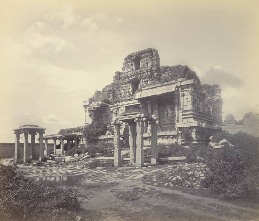 Hampi history - ruins of Vijayanagara Empire with temples and royal enclosures