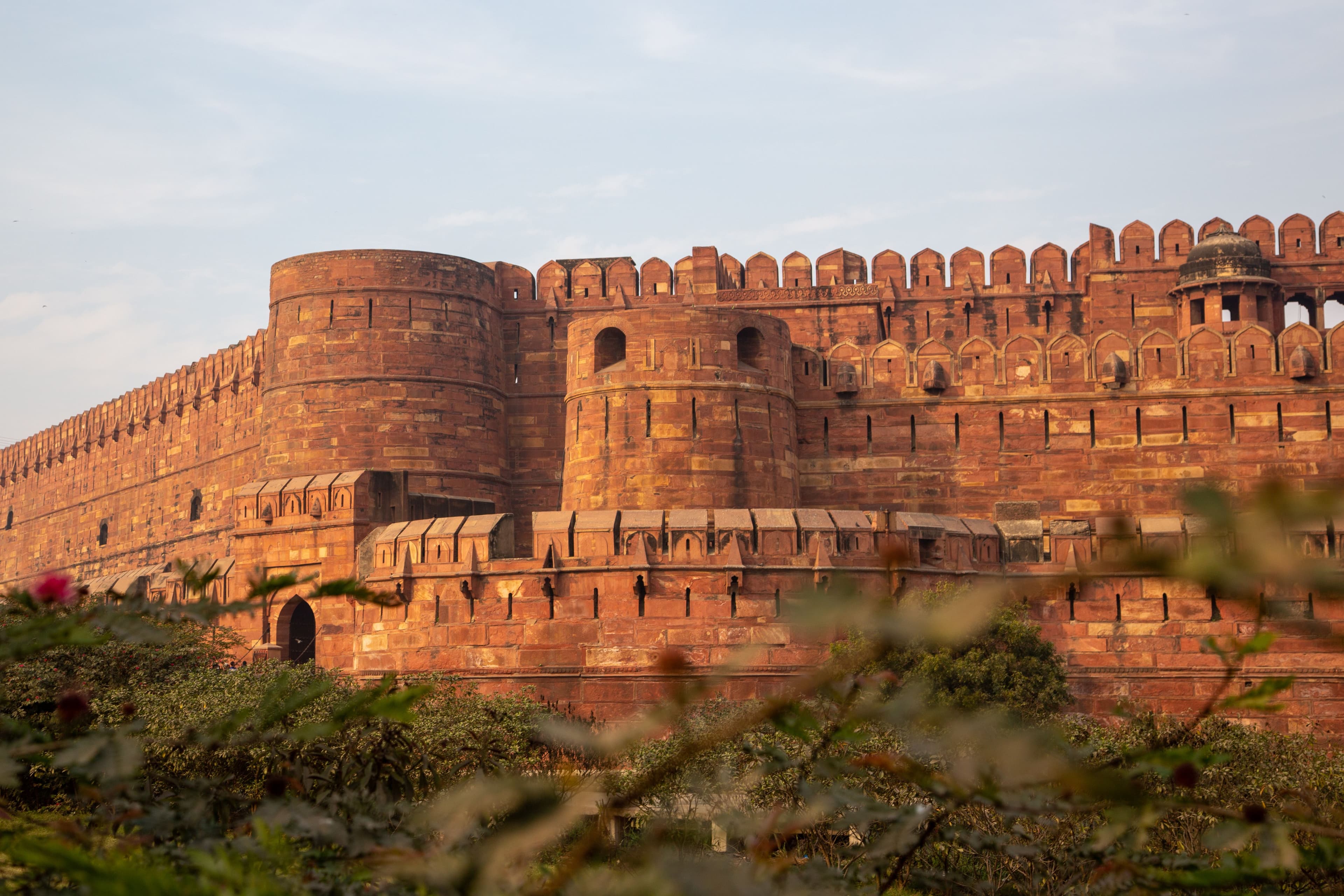 Red Fort architecture - Mughal red sandstone design with Diwan-i-Aam and palaces