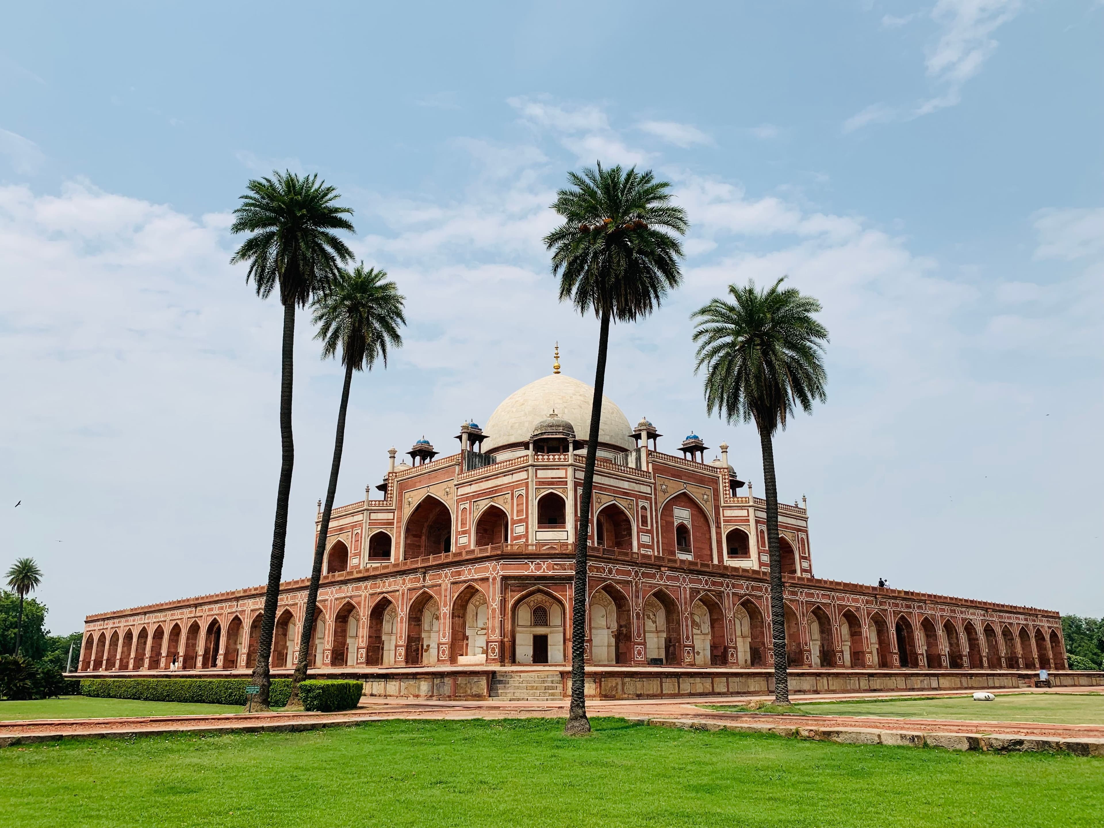 Humayun's Tomb - panoramic view of Mughal garden-tomb with UNESCO heritage
