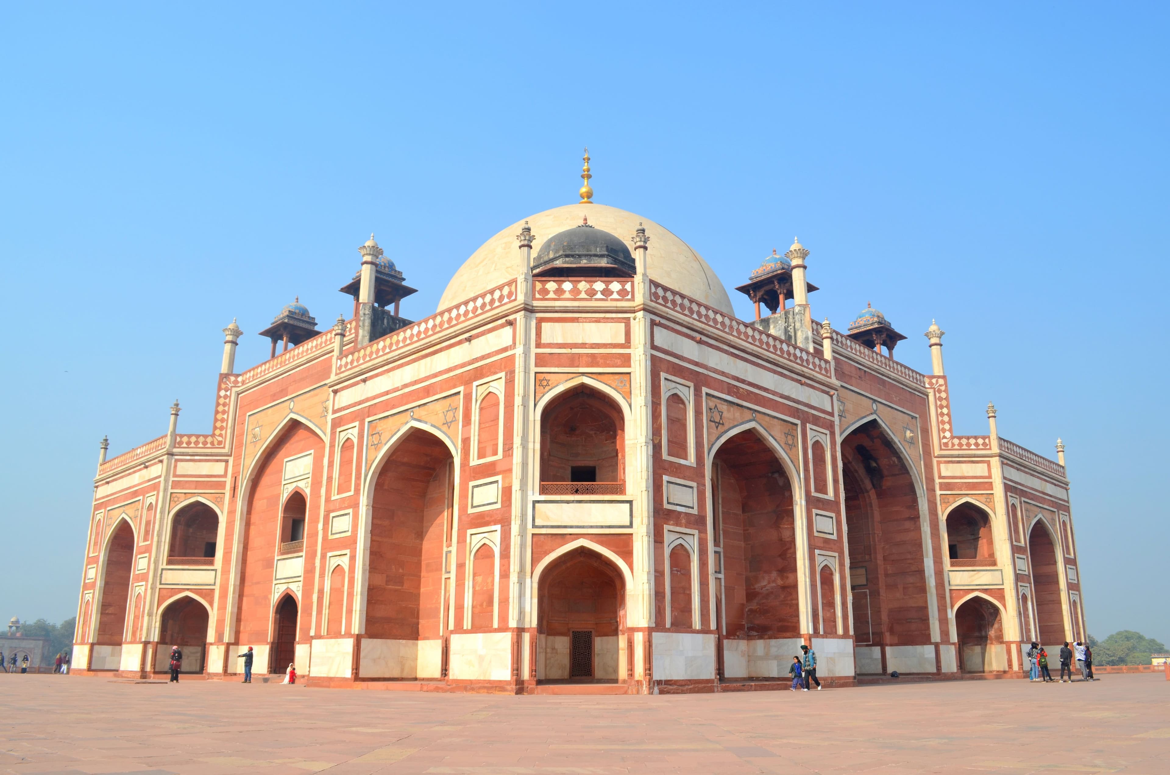 Humayun's Tomb Mughal architecture - Persian charbagh with double dome and red sandstone